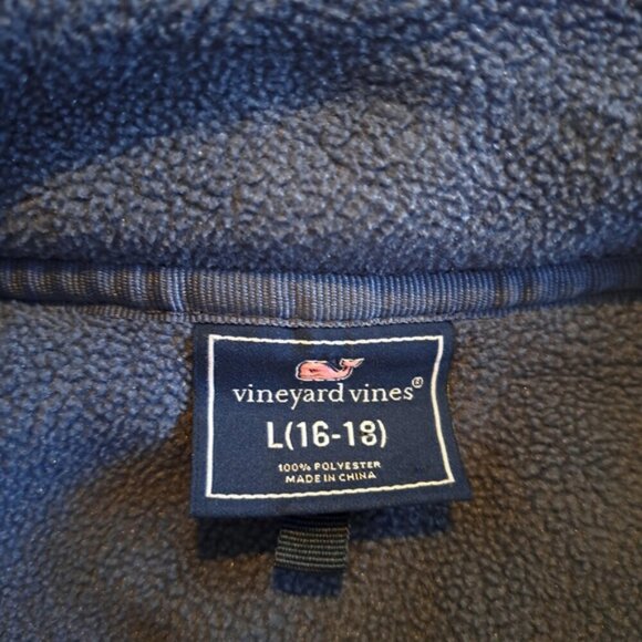 Vineyard Vines boys Large 16-18 light blue fleece vest, well loved, GUC - Picture 4 of 6